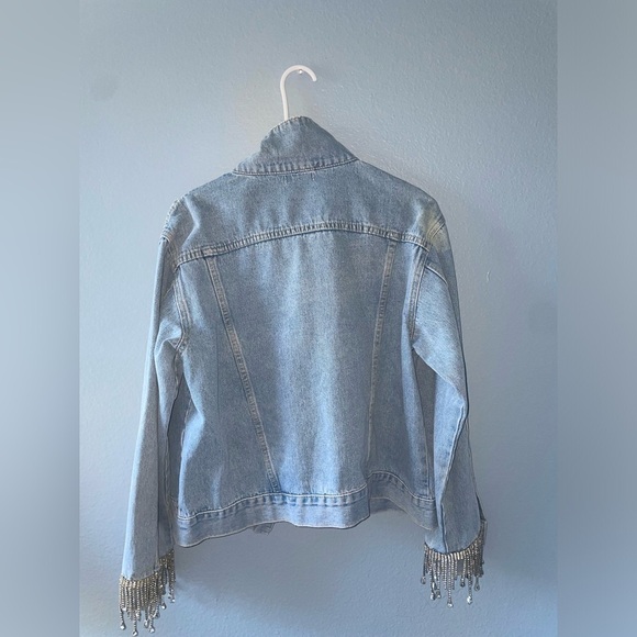 Y2k rhinestone denim jacket bling jacket crystal embellished jean jacket - Picture 11 of 13